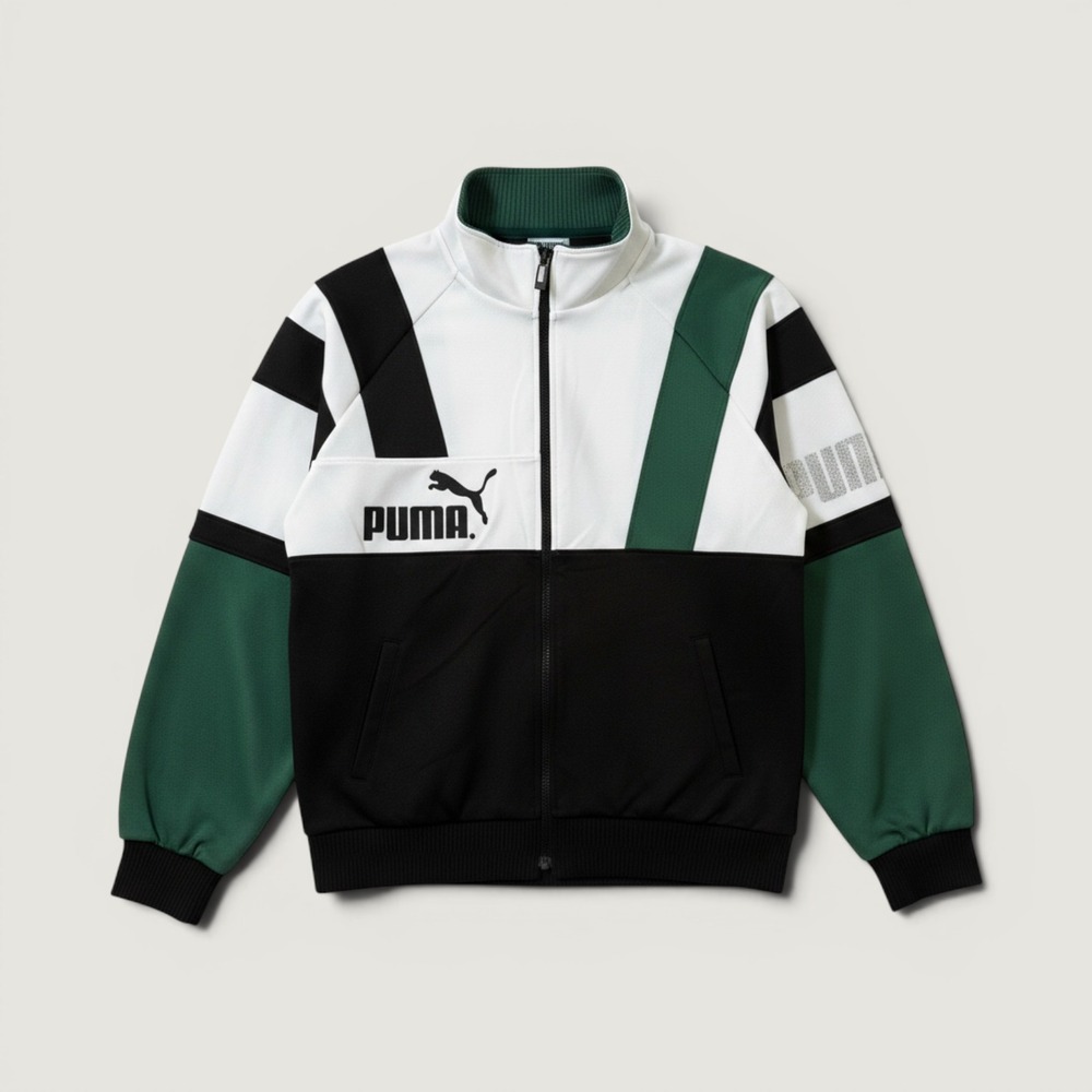 RARE Vintage 90s PUMA Made in Japan Colorblock Spell Out Hit Union Track Jacket